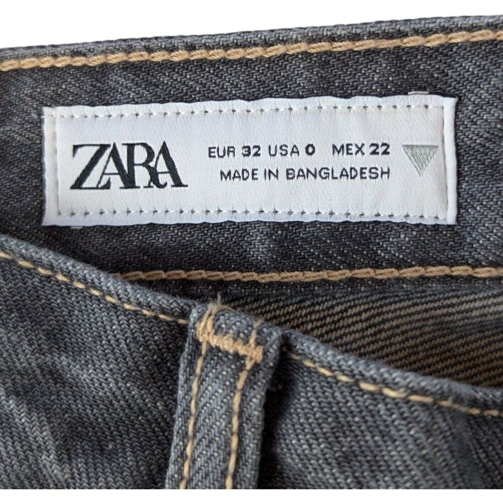 Zara Womens Jeans EU 32 US 0 Blue Mini Fold Up Straight Leg Relaxed 3607/802 NWT - Picture 9 of 16